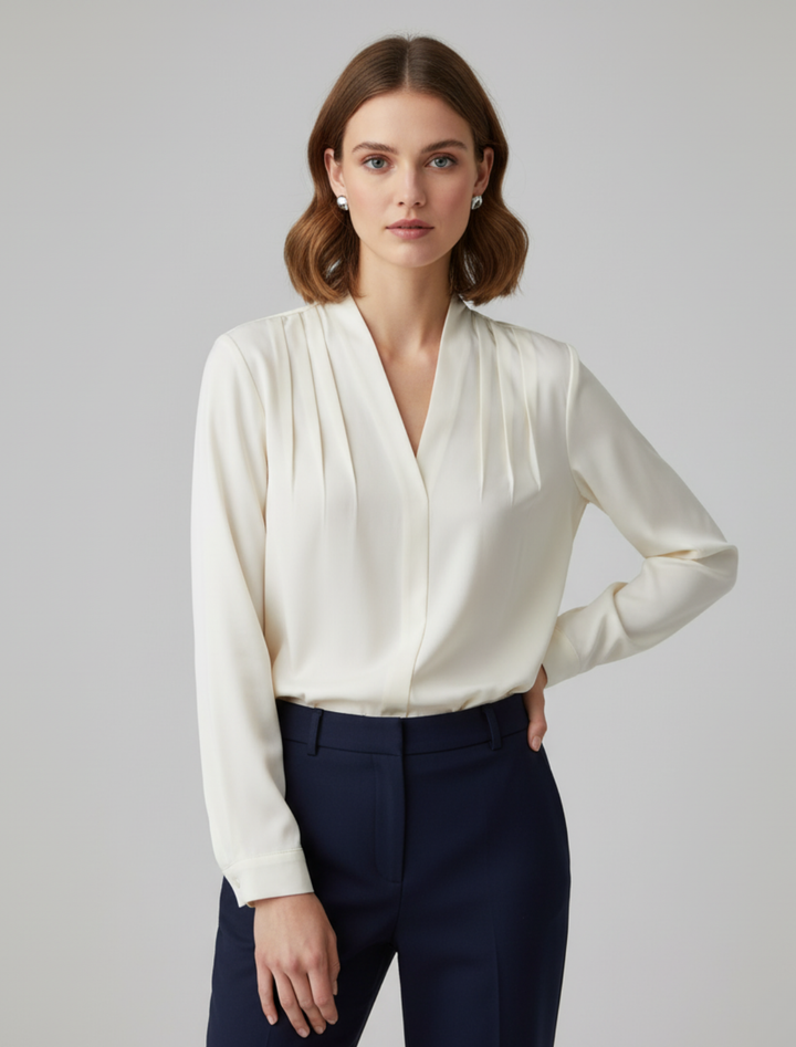 Women's Puff Sleeve Blouse with Tailored Waist - Effortless Summer