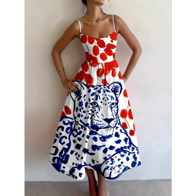 Women's Wild Muse Midi Dress - Bold Art, Fearless Elegance