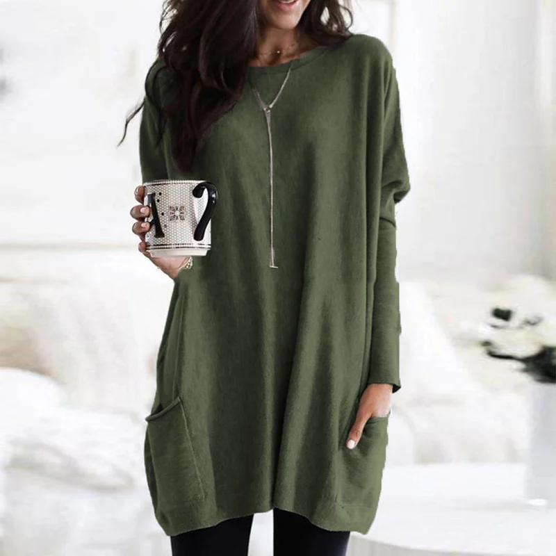 Women's Long-Sleeve Tunic - Effortless Comfort for Everyday