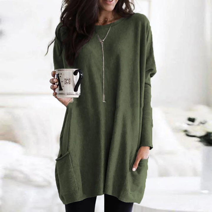 Women's Long-Sleeve Tunic - Effortless Comfort for Everyday