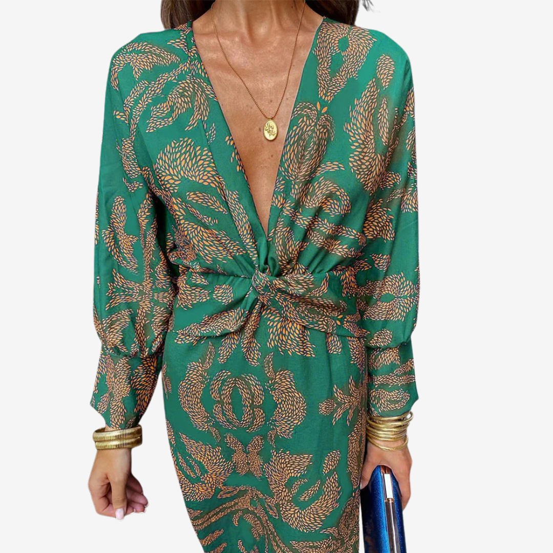 Women's Paisley Midi Wrap Dress - Effortless Everyday Elegance
