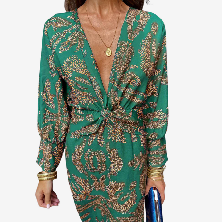 Women's Paisley Midi Wrap Dress - Effortless Everyday Elegance