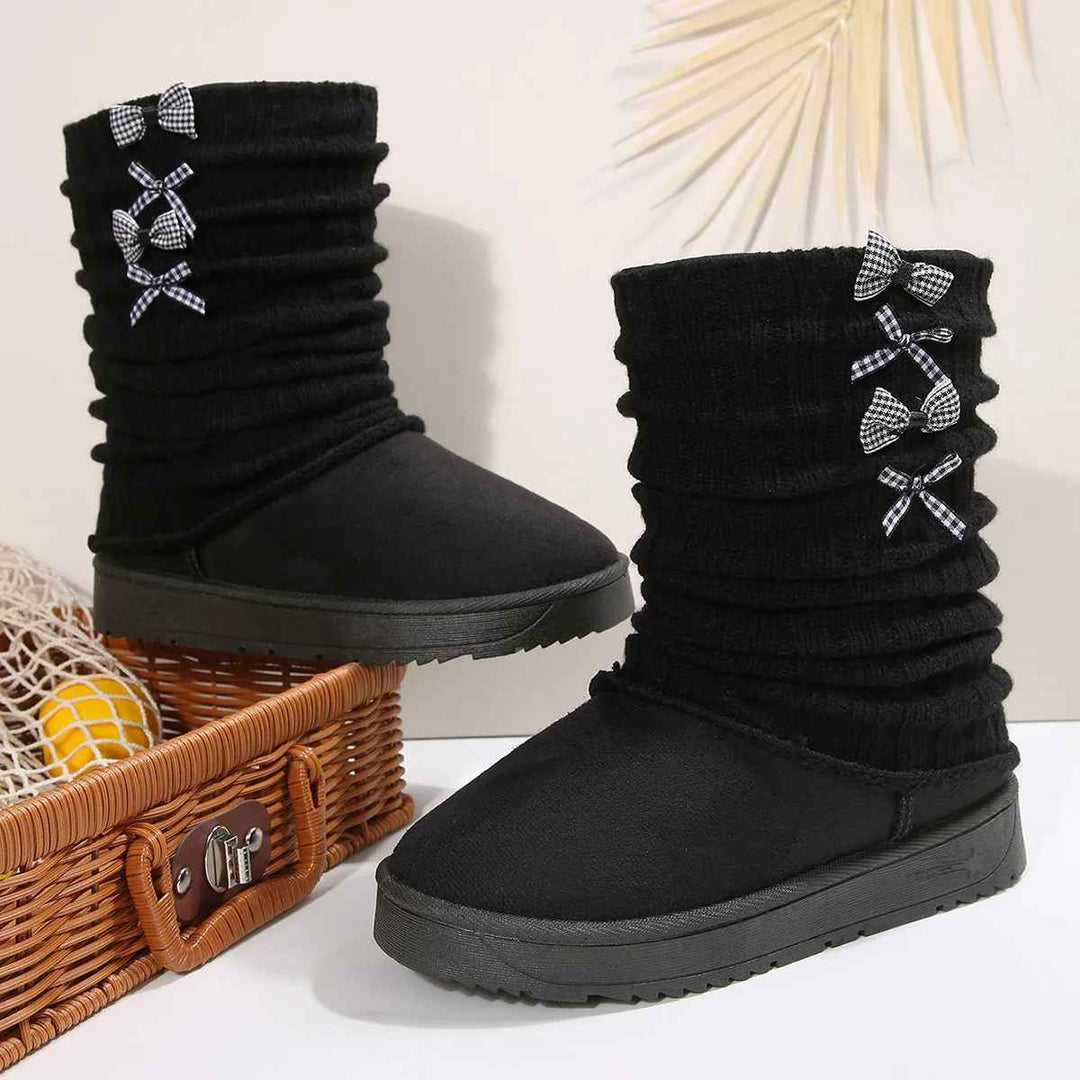 Women's Hana Bliss Plush Winter Boots - Cozy Bow Detail