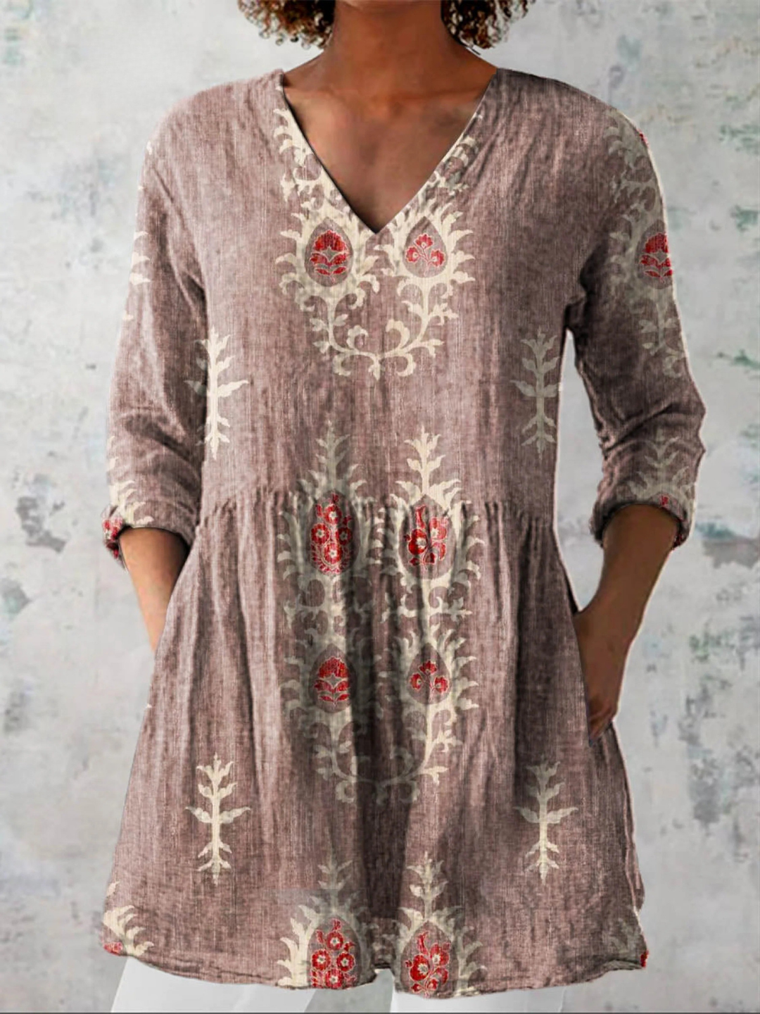 Women's V-Neck Long Sleeve Shirt - Everyday Versatile