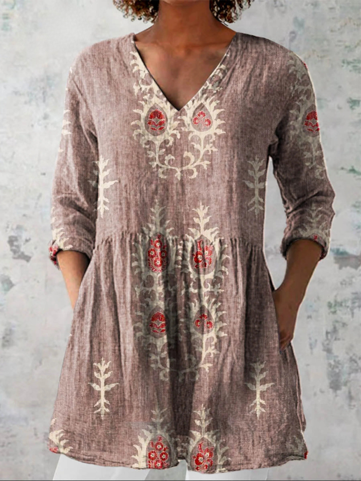 Women's V-Neck Long Sleeve Shirt - Everyday Versatile