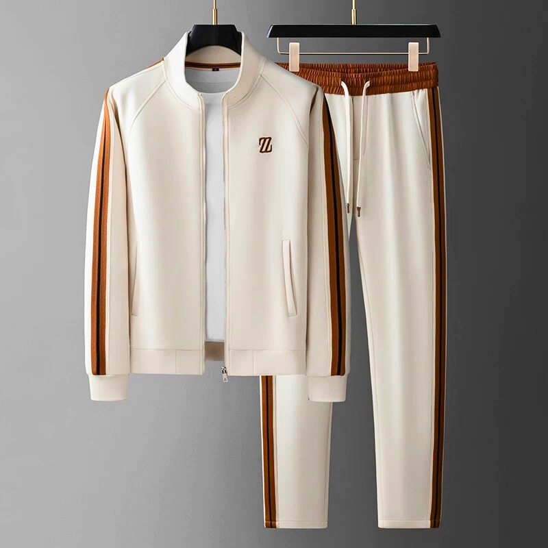 Unisex's Striped Tracksuit Set - Sporty Comfort for Daily Wear