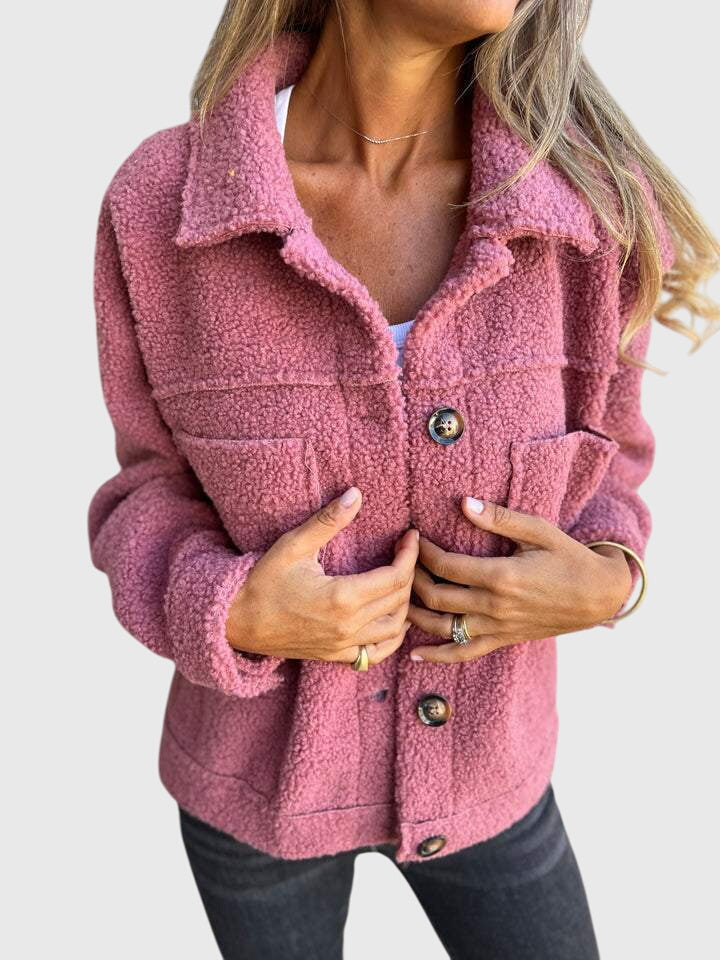 Women's Casual Cozy Button-Up Jacket - Everyday Comfort