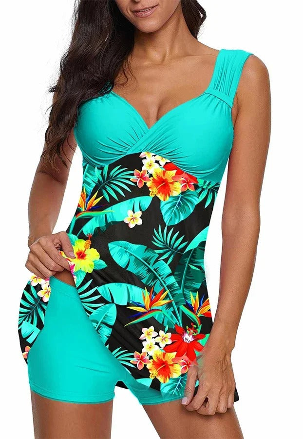Women's Tropical Print Tankini - Stylish Summer Swimwear