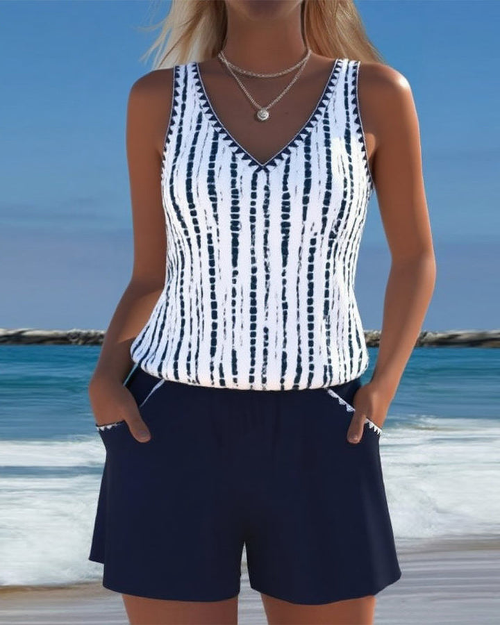 Women's Casual Tankini Swimsuit Set - Secure & Comfortable Swimwear