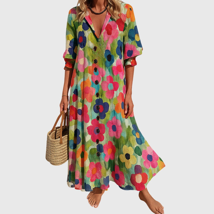 Women's Bohemian Lace Dress - Elegant Slimming Silhouette