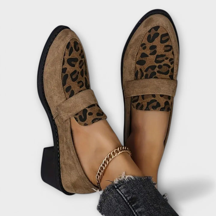 Women's Leopard Print Loafer Flats - Everyday Elegance