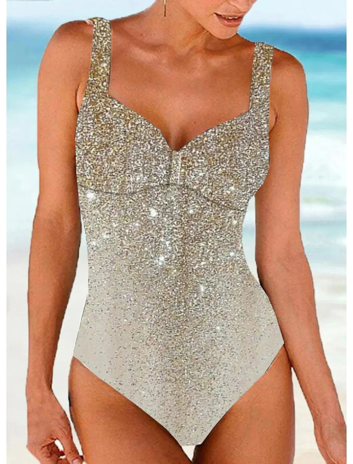 Women's Sequin Printed Swimsuit - Perfect for Beach Days
