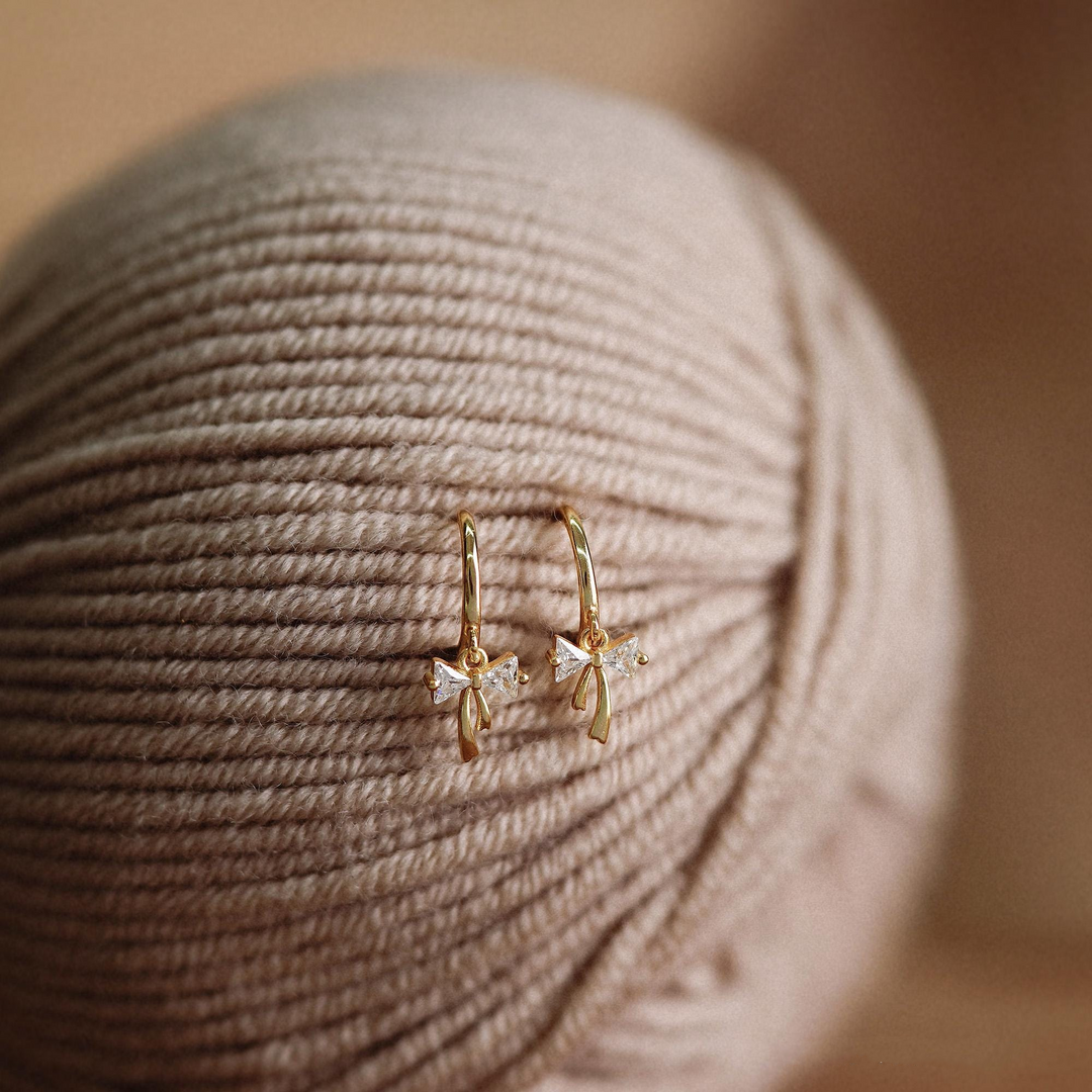 Ribbon Bow Huggie Earrings - Regal Collective