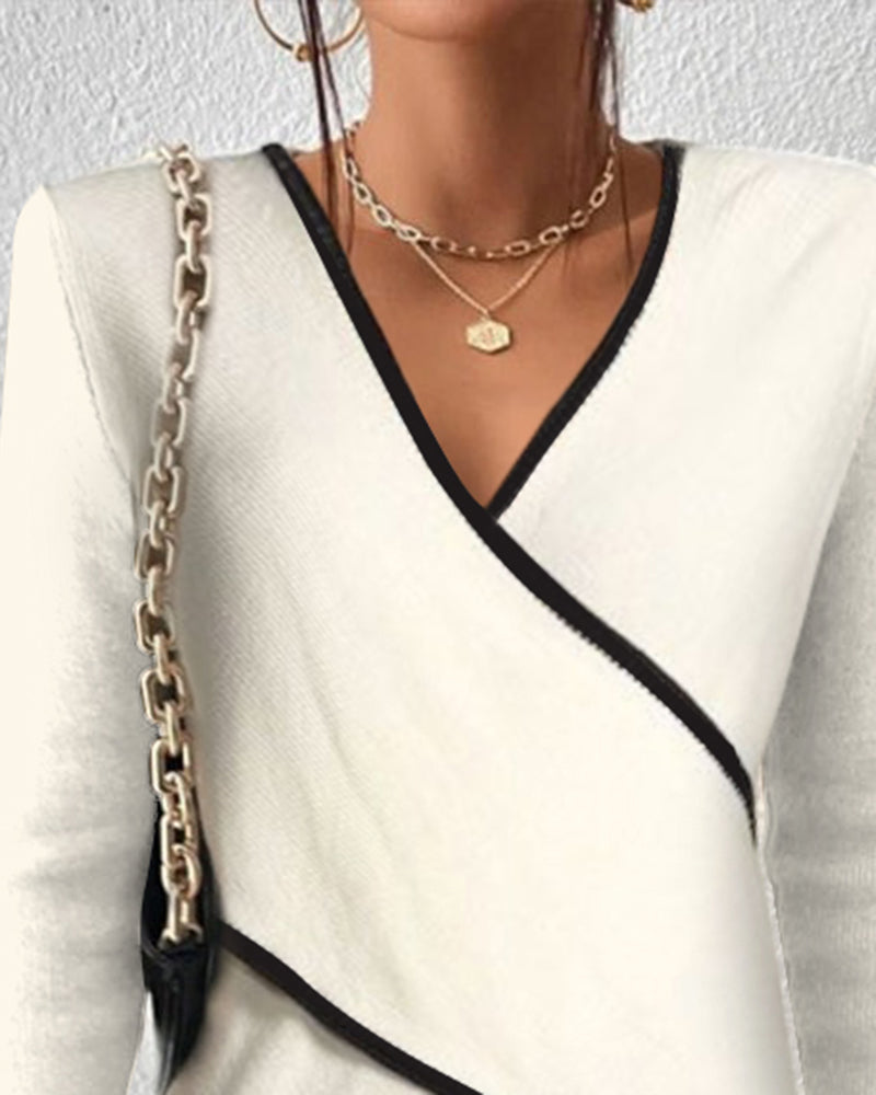 Women's Elegant V-Neck Sweater - Flattering & Comfortable