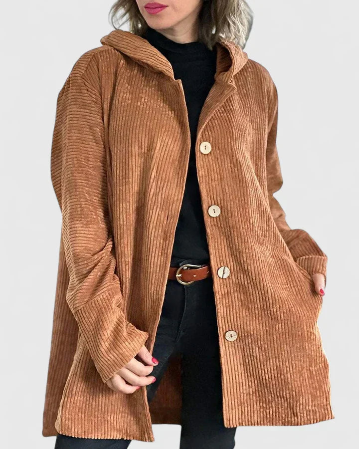 Women's Soft Ribbed Hooded Jacket - Effortless Everyday Style