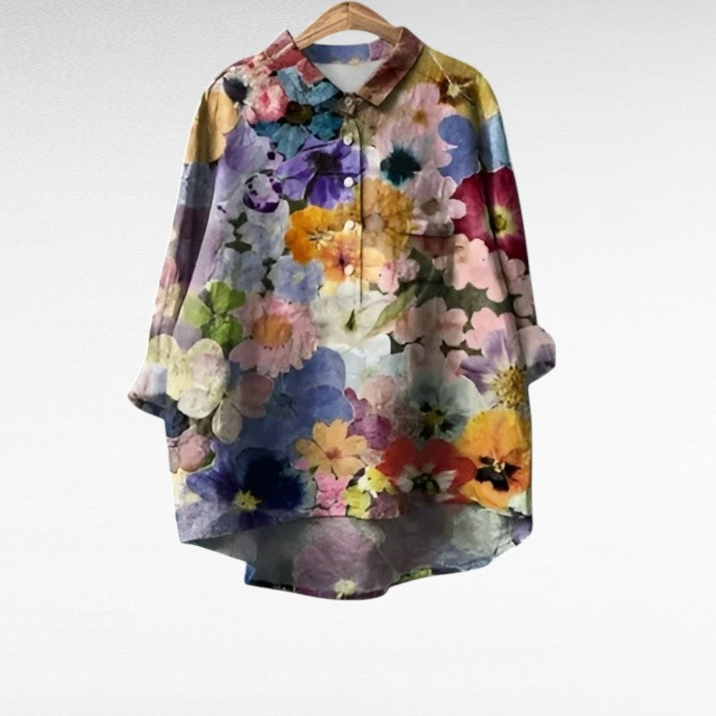 Women's Linen Elegant Blouse - Lightweight Summer Essential