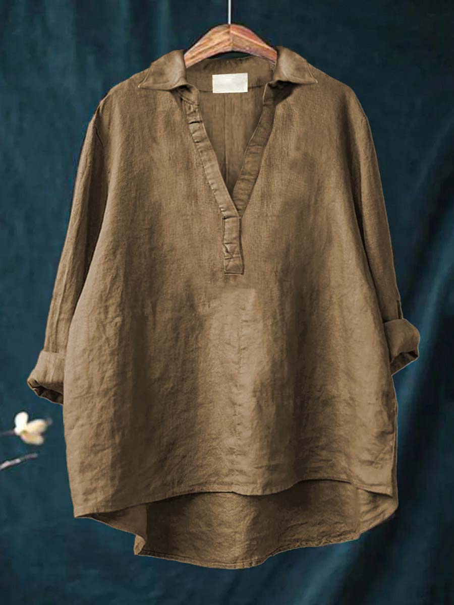 Women's Linen Elegant Summer Blouse - Lightweight & Breathable
