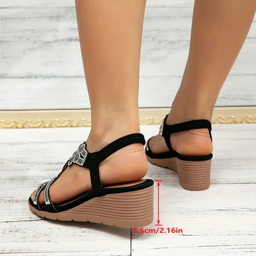 Women's Floral Wedge Sandals - All-Day Support & Style