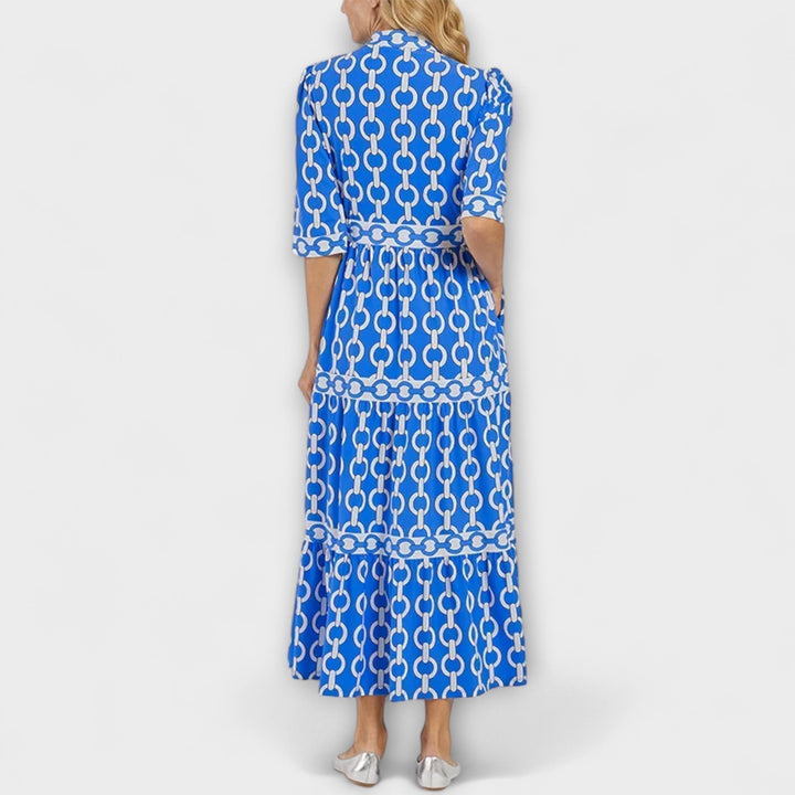 Women's Chain Print Midi Dress – Effortless Elegance