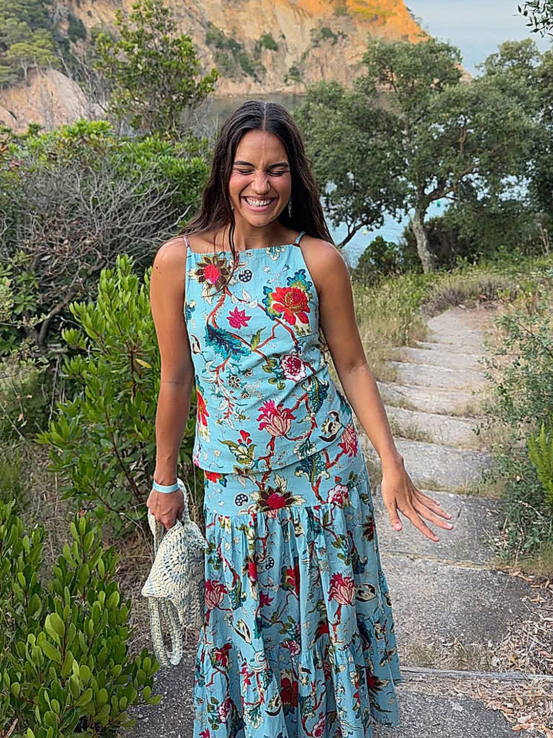 Printed Tank Top + Midi Skirt Set