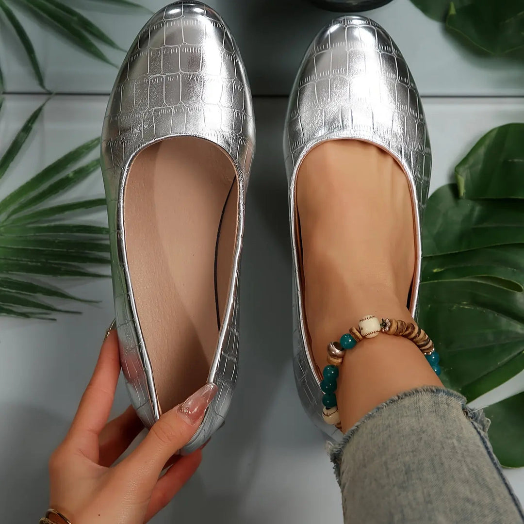 Women's Breathable Leather Wedge Heels - All-Day Comfort