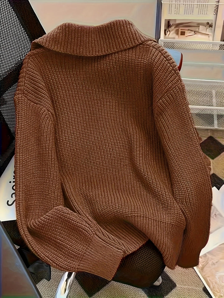 Women's Fiona Statement Button Knit Sweater - Cozy Chic