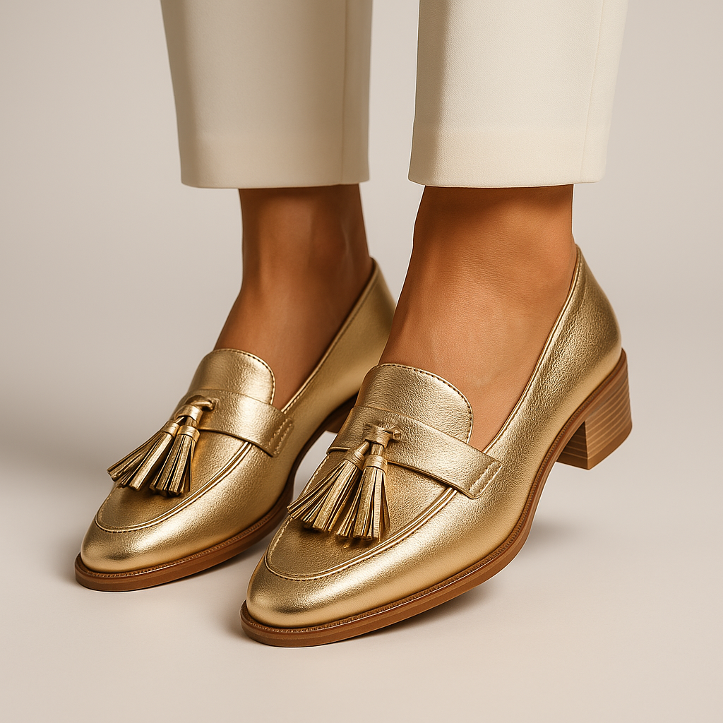 Women's Golden Grace Tassel Loafers - Effortless Elegance
