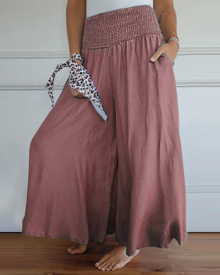 Women's Polyester Wide-Leg Trousers - Comfy & Breezy