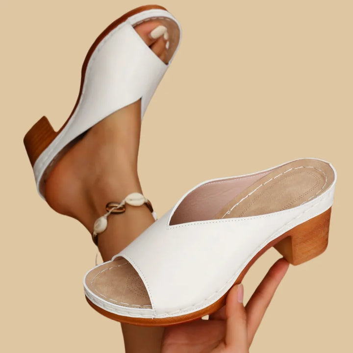 Women's Classic Open-Toe Block Heel Sandals - Everyday Comfort and