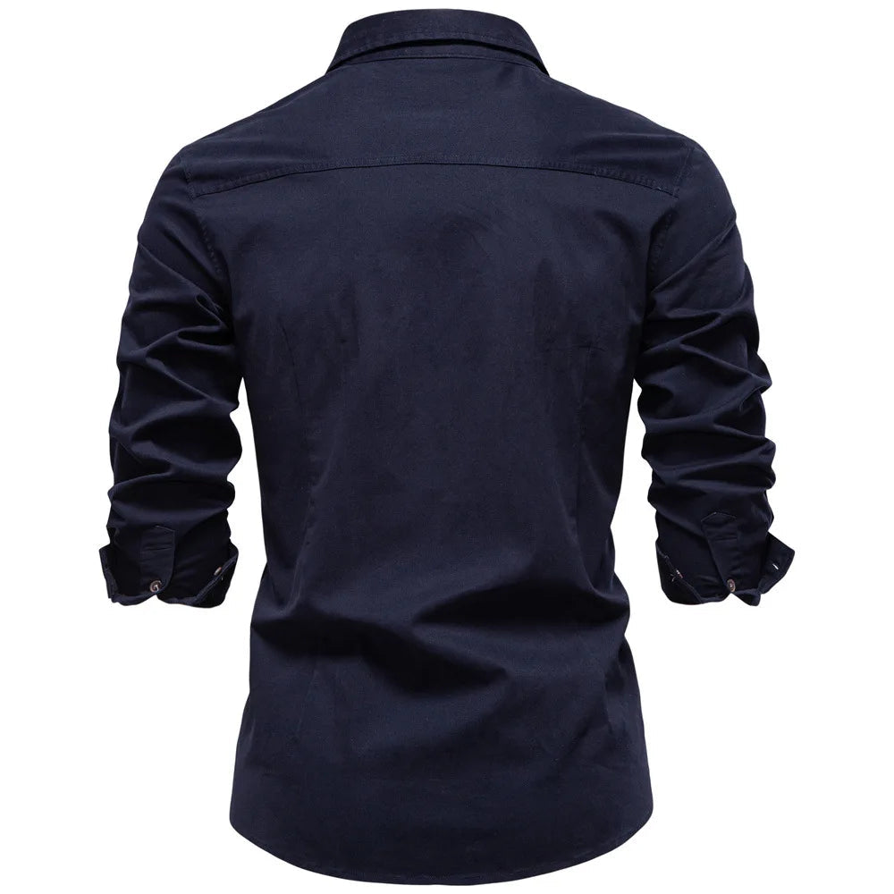 Men's Cotton Utility Overshirt – Heavyweight Workwear Shirt