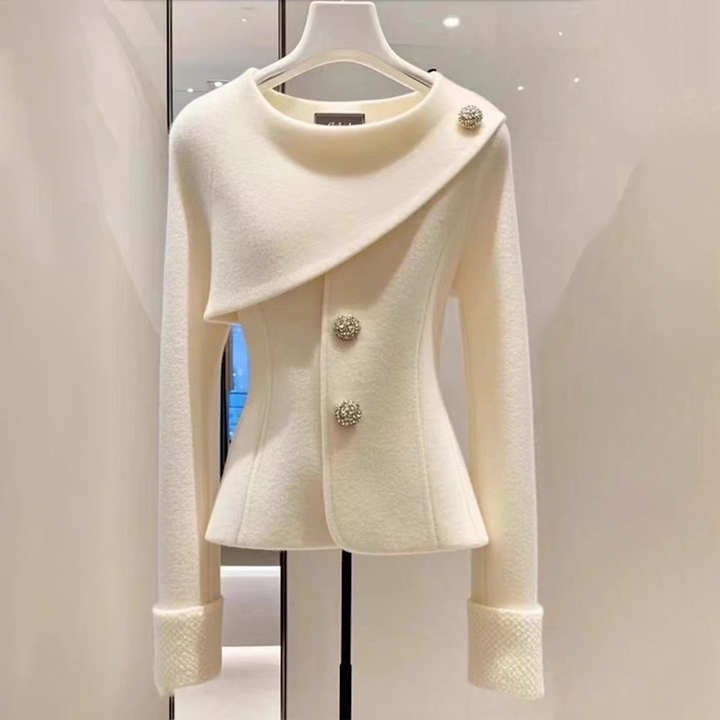 Women's Timeless Elegance Asymmetric Button Jacket