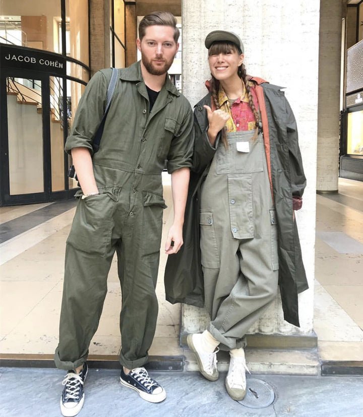 Women's Oversized Cotton Overalls with Large Pockets