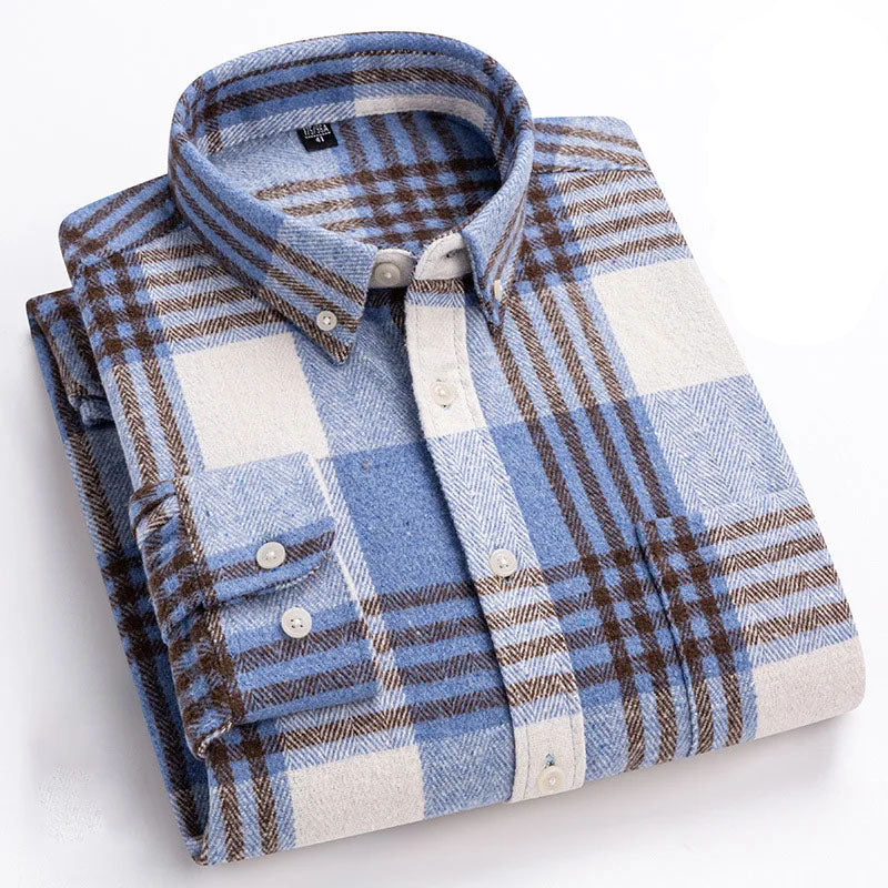 Men's Brushed Cotton Flannel Shirt – Casual Overshirt