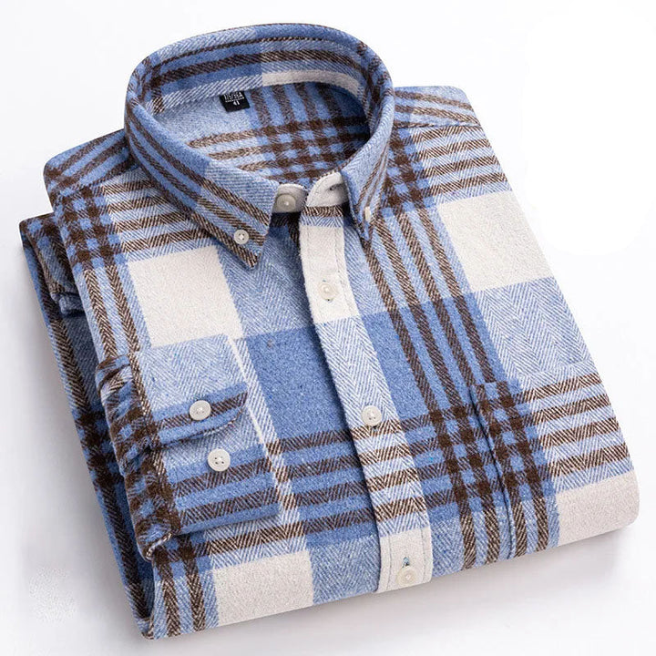 Men's Brushed Cotton Flannel Shirt – Casual Overshirt