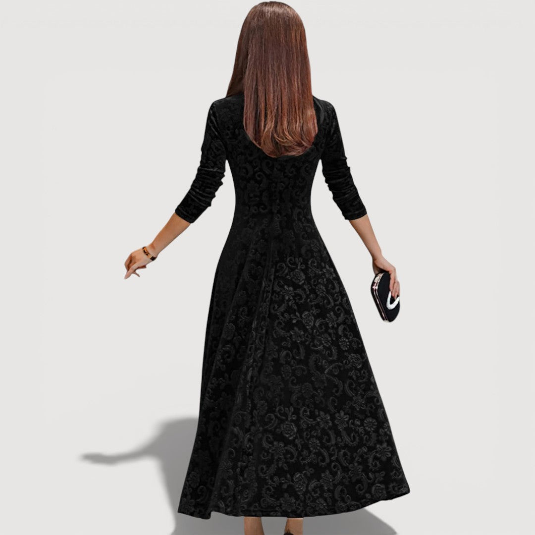 Women's Jillian Elegant Velvet Dress - Everyday Elegance