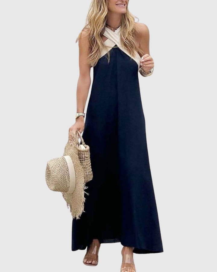 Women's Cross-Neck Dress - Effortless Summer Elegance