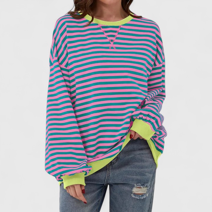 Women's Julia Relaxed Stripe Sweatshirt - Casual Comfort