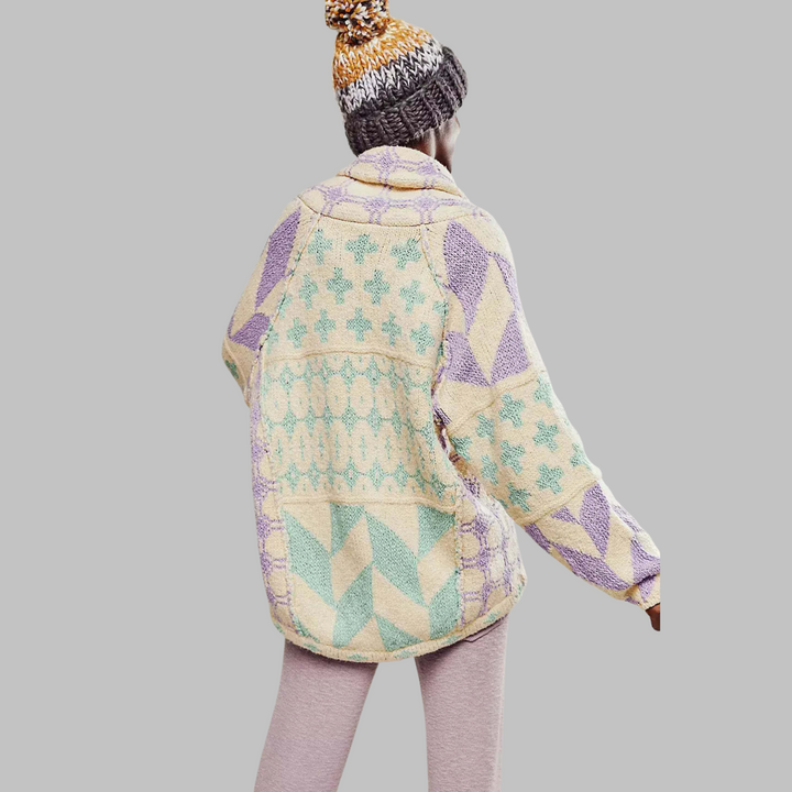 Women's Geometric Cardigan - Effortless Layering for Cool Days