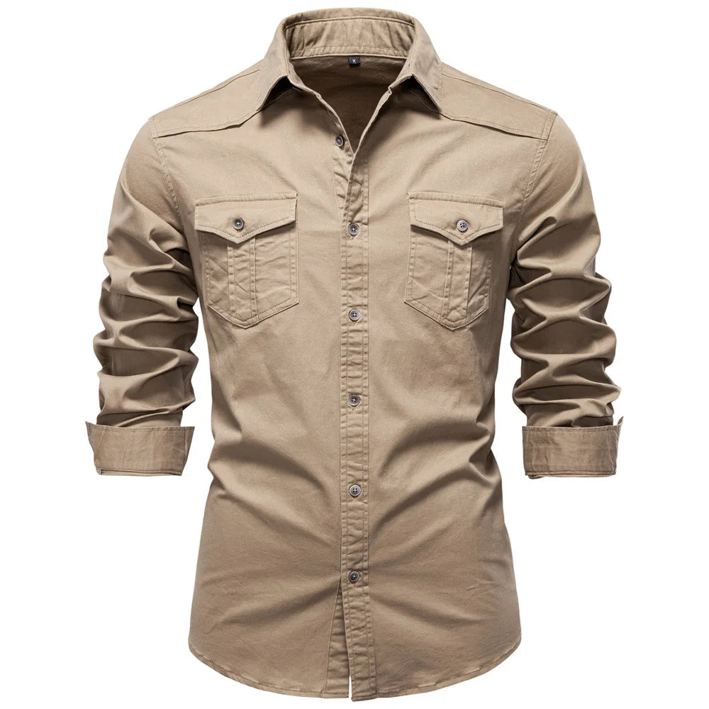 Men's Cotton Utility Overshirt – Heavyweight Workwear Shirt