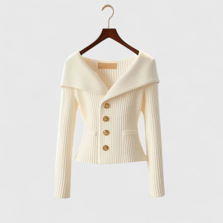 Women's Off-Shoulder Knit Top - Elegant & Versatile