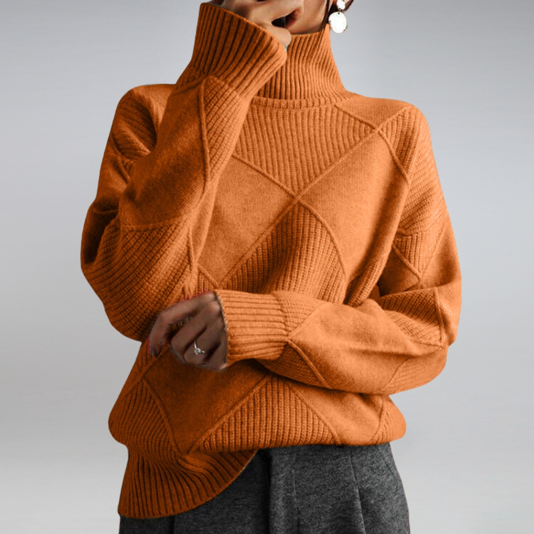 Women's Mara Luxe Textured Winter Sweater - Effortless Cold Day