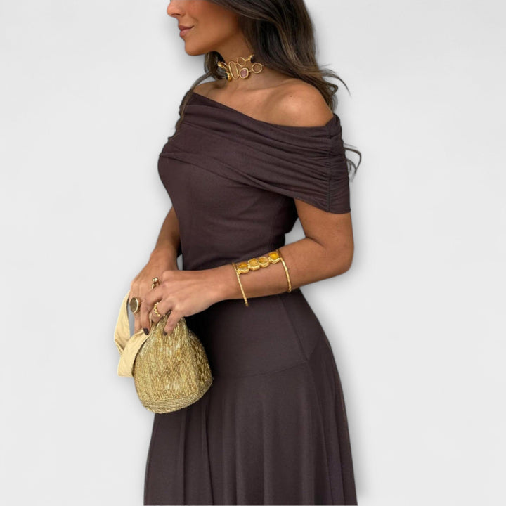 Women's One-Shoulder Mesh Maxi Dress - Effortless Summer Elegance