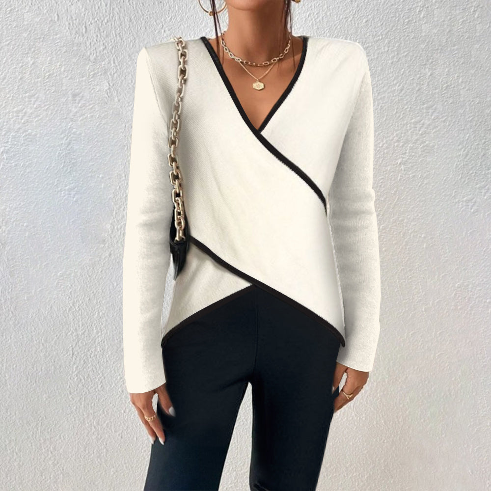 Women's Elegant V-Neck Sweater - Flattering & Comfortable