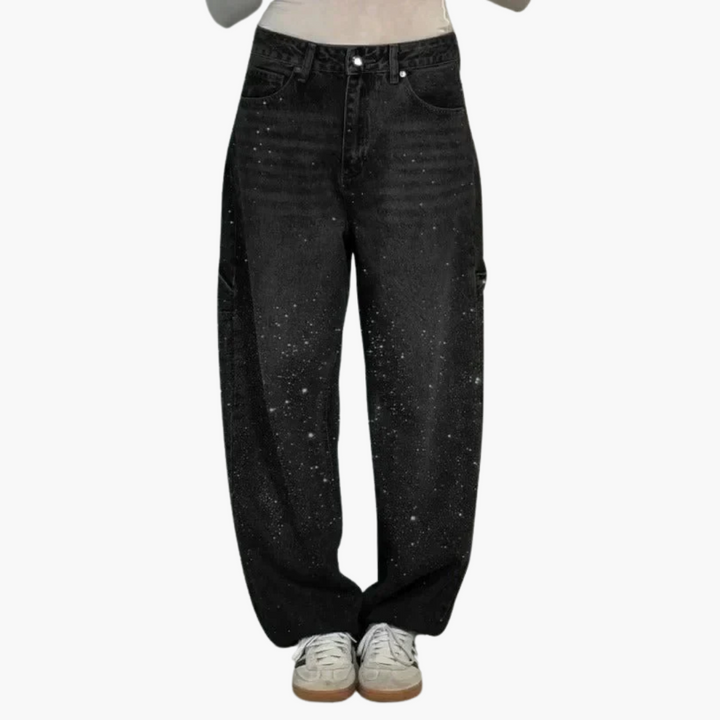 Women's Victoria High-Waist Glitter Jeans - Sparkle with Confidence