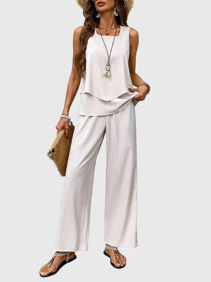 Women's Square Neck Printed Two-Piece Set for Summer
