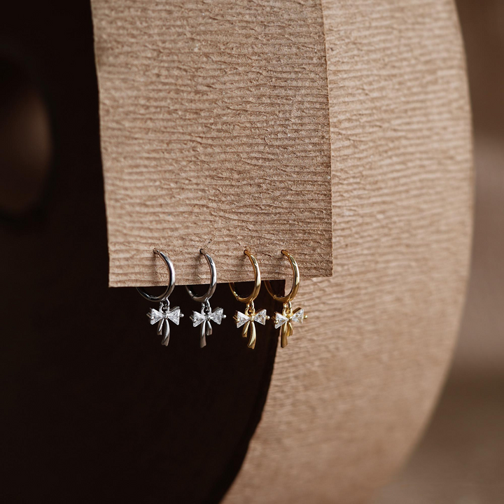 Ribbon Bow Huggie Earrings - Regal Collective