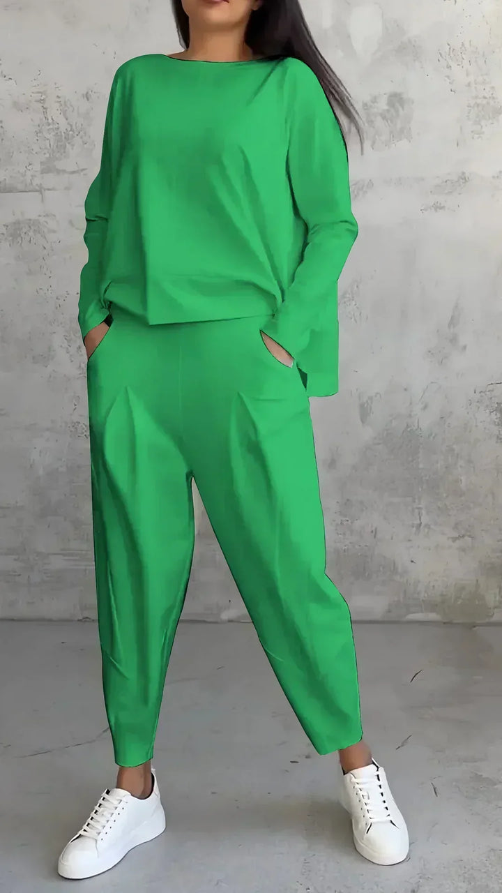 Women's Tailored Two-Piece Set - Effortless Style & Comfort