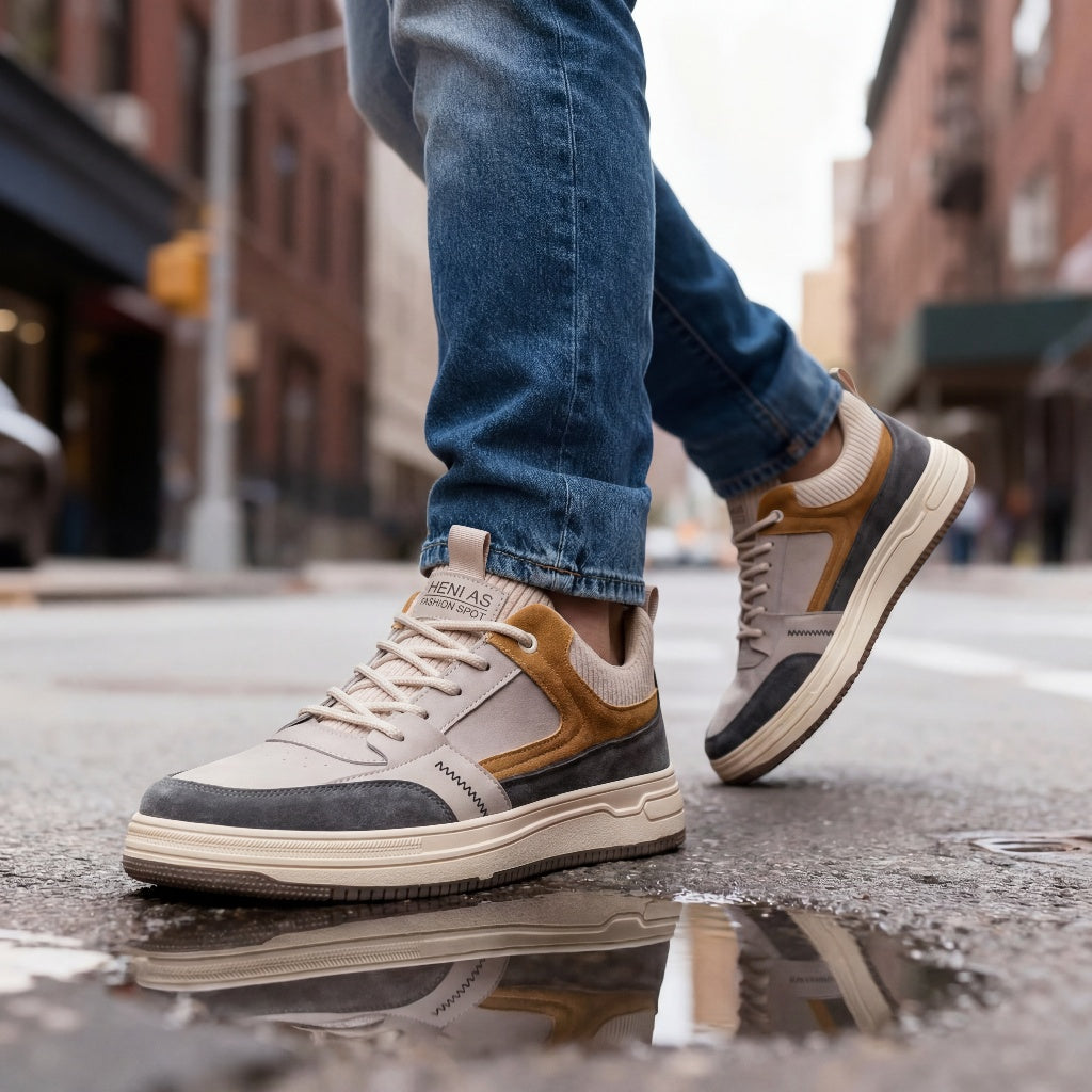 Men's Suede Sneakers – Retro Leather Trainers, Cushioned