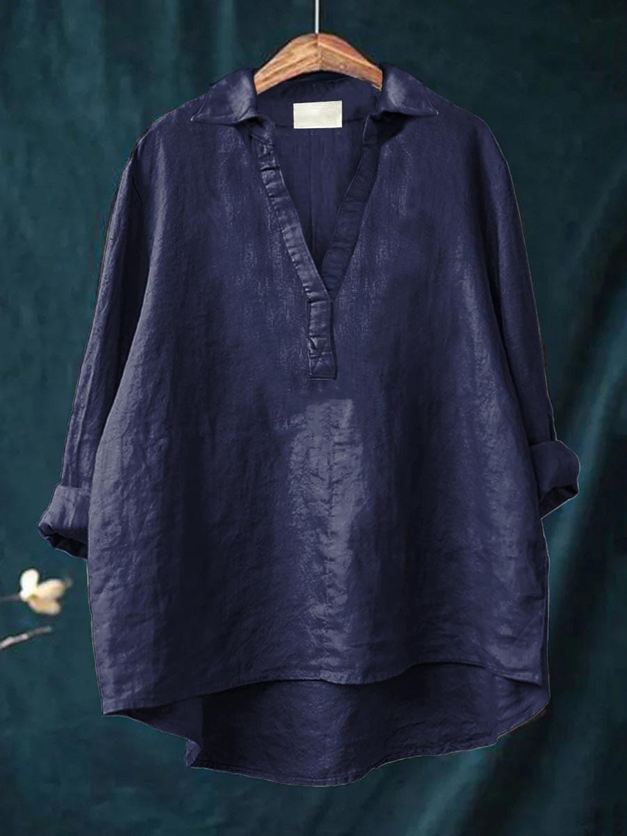 Women's Linen Elegant Summer Blouse - Lightweight & Breathable