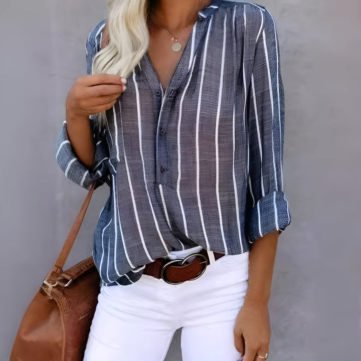 Women's Lillian Relaxed Striped Blouse - Effortless Everyday Wear